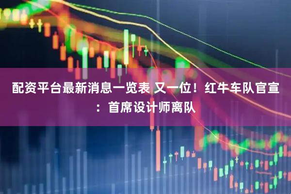 配资平台最新消息一览表 又一位！红牛车队官宣：首席设计师离队